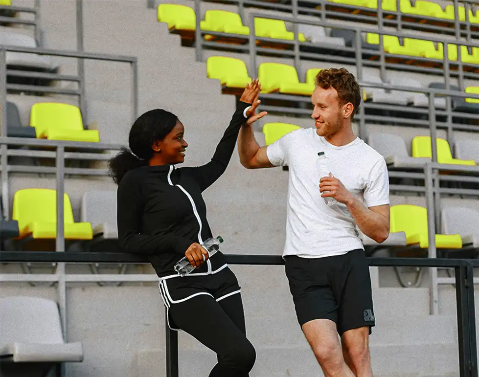 tennis woman and her coach